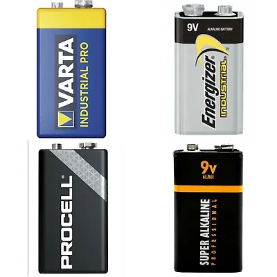 VARTA JCB DURACELL ENERGIZER PROCELL Industrial Alkaline Batteries 9V PP3 MN1604 • £3.56