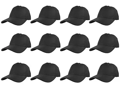 Plain Blank Solid Adjustable Baseball Cap Hats Wholesale Lot 12pcs • $29.99