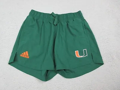 Miami Hurricanes Shorts Womens Adult Medium Green Orange College Football Adidas • $20.56