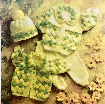 £3 • Buy Baby Knitting Pattern For Jacket, Coat, Leggings & Hat In DK To Fit 16-22”  C49