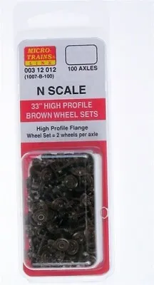 Micro Trains ~ N Scale ~ 33  High-Profile Wheel Sets (Brown) 100 Axles ~00312012 • $25.23