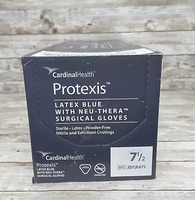Cardinal Health Protexis Latex Blue W/Neu-Thera Surgical Gloves Size 7.5 8/24 • $26.21