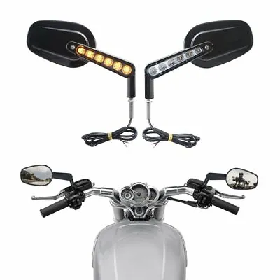 $79.45 • Buy Rear View Mirrors Muscle LED Turn Signals Light Fit For Harley V-ROD VRSCF Black