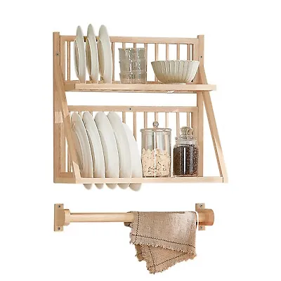 SoBuy Wall Mounted Kitchen Plate Cup Rack Kitchen Wall Shelf KCR11-NUK • £49.95