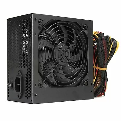 Black 500W Desktop PC Power Supply ATX Computer PSU 500 Watt SATA 12CM Fan UK • £21.95