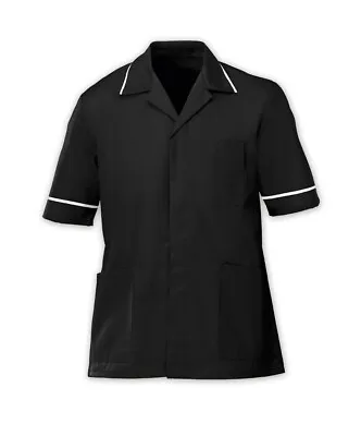 £17.99 • Buy Mens Healthcare Tunic Male Scrub Top Nurse Nhs Dentist Vet Uniform Black Ins37bl