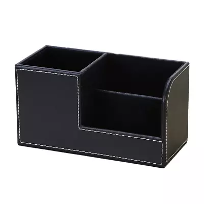 Leather Desk OrganizerOffice Supplies Holder Desktop Stationery Storage4652 • $27.29