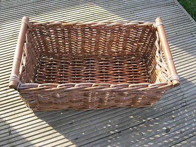 £38 • Buy Log Basket  Strong Wicker Dog Cat With Handles, Kindling Wood Burner Storage 