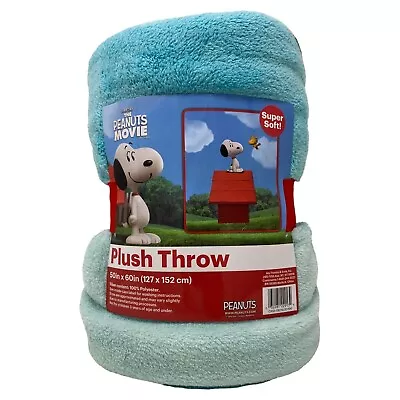 Snoopy & Woodstock On Dog House Blue Plush Peanuts Sunny Day Throw 50  X 60  • $29.97