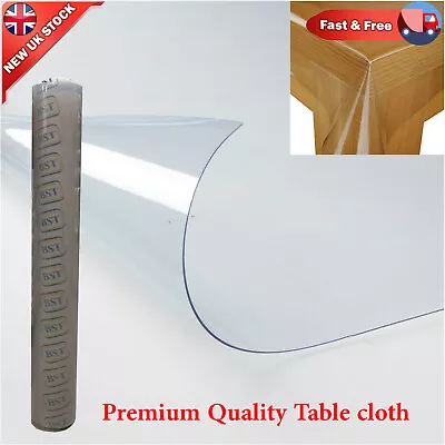 £4.99 • Buy Transparent PVC Tablecloth Table Film Clear Table Protector Cover, 0.15mm-1.5 Mm
