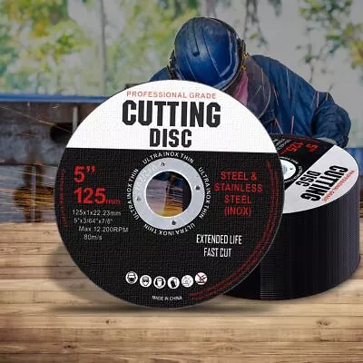 $51.95 • Buy 50X Grinder Cutting Discs 125mm Metal Cut Off Wheel Stainless Steel Centre Ring