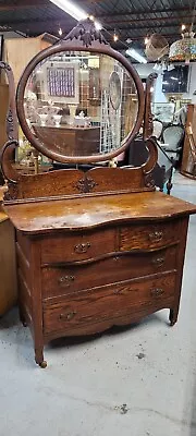 Antique Oak Dresser With Mirror/Vanity Base/bar • $375