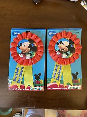 Lot Of 2 Mickey Mouse Guest Of Honor Button Everybody Say Cheers VTG Birthday • $5.99