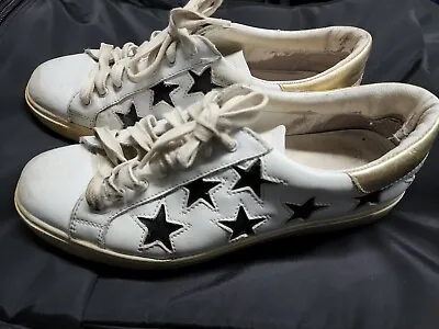 $15 • Buy DOF Italian Leather Sneaker Shoes Blue Stars 
