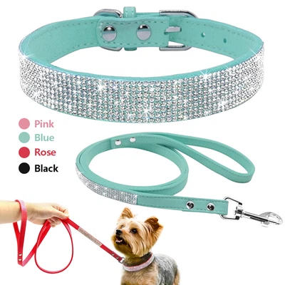 £6.79 • Buy Bling Rhinestone Pets Dog Collars & Leads Leash For Small Medium Dog Puppy XS-L