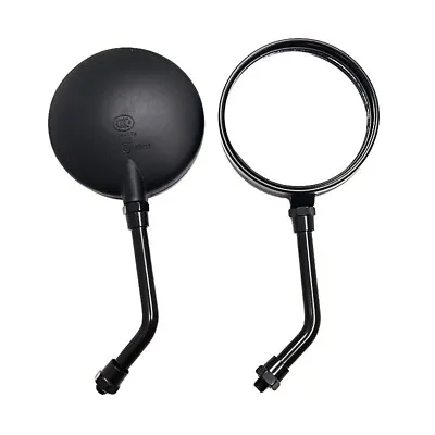 10mm Custom Motorcycle Round Side Back RearView Mirror Universal Side Mirrors  • $18.39