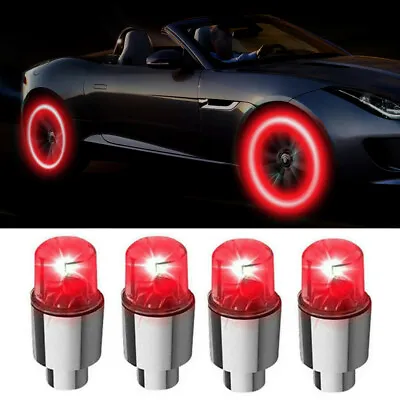 4Pcs Car SUV Wheel Tire Tyre Air Valve Stem Cap Red LED Light Caps Accessories • $9.57