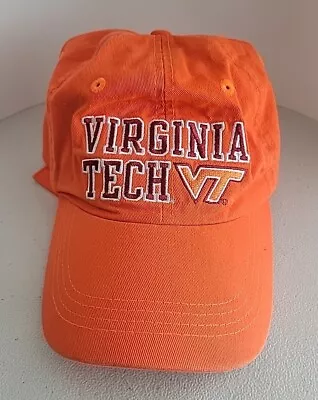 Virgina Tech Adjustable Strapback Dad Hat Cap Orange Spell Out Logo Champion • $12.95