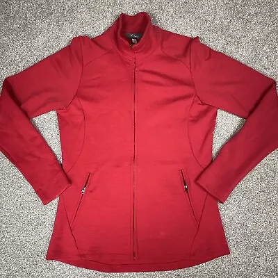 Ibex USA 100% Merino Wool Women’s Red Full Zip Jacket Sweater Size Large Stained • $47.95