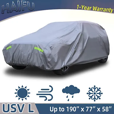 Universal Fits SUV L Outdoor Car Cover 5 Layers All Weather Protect Breathable • $14.92
