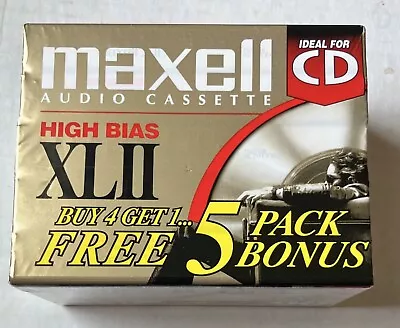 Maxell XLII 90 Minute Cassette Tapes * Brick Of 5 * High Bias IEC Type II • $39.43