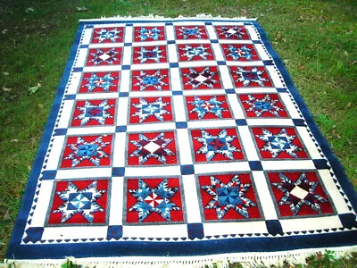 Rare  Wool American Quilt Karastan Rug 5.3x8.6 • $275