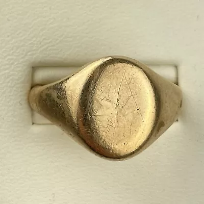 Vintage 9ct Yellow Gold Signet Ring 7.3g Size U • $667.87
