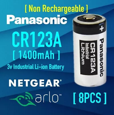 8xPanasonic 3V CR123A Li-ion Battery CR123 DL123A EL123A For Netgear Arlo Camera • $25.59