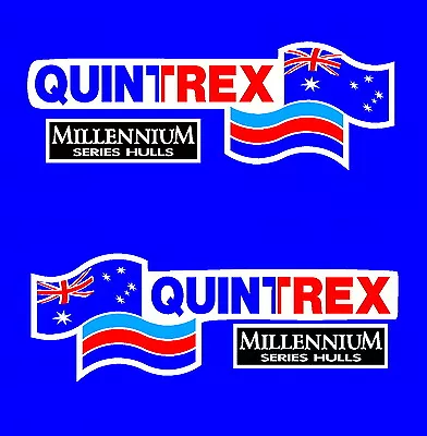 Quintrex Millennium Aussie Series Hulls White BG Boat Mirrored Sticker Decal Set • $75