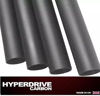 Carbon Fiber Tube Fibre Matte Plain 3k All Diameters  1000mm Length UK Supplier! • £22.20