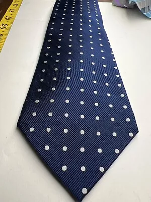 Lauren Ralph Lauren Blue/White Polka Dot Necktie 58 X3.75  Classic Necktie • $18.99