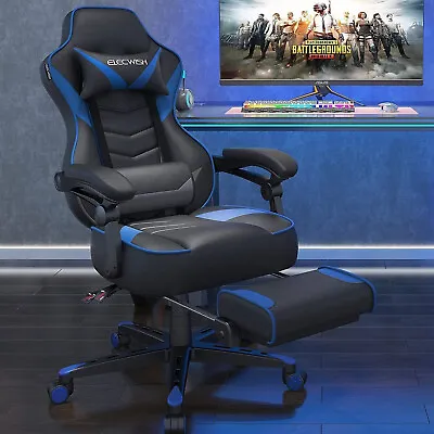 ELECWISH Gaming Chair Computer Racing Swivel Seat Adjustable Height W/ Headrest • $126.99