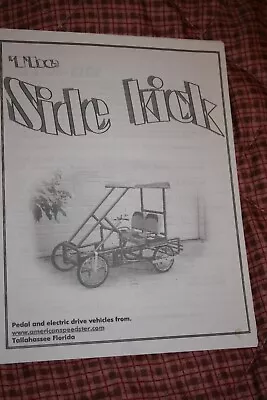 Plans For A Pedal Quadricycle Called The Sidekick • $12