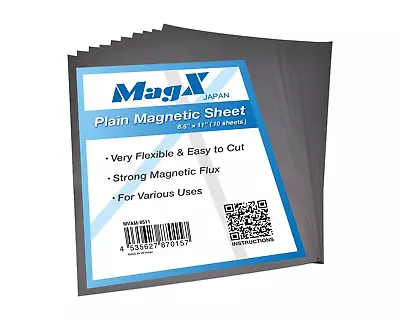 Magx Plain Magnetic Sheets 8.5 X 11 Inch 10 Sheets 30 Mil Thick Non Adhesive • $39.12