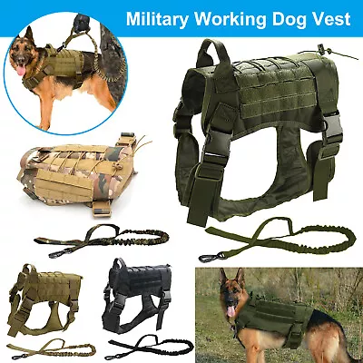 Tactical Dog Vest Harness – Military K9 Dog Training Vest –Working Dog+Leash USA • $16.14