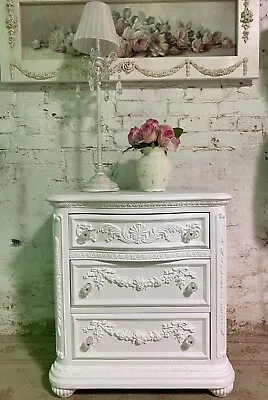 $495 • Buy Painted Cottage Shabby Chic One Of A Kind Romantic Night Table 