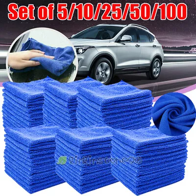 LOT Blue Microfiber Towel Cleaning Cloth For LED TV And Auto Detailing Polishing • $7.59