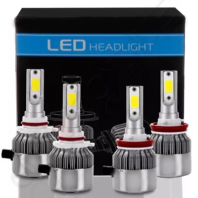 2Pair 9005 + H11 Combo LED Headlight Low High Beams Light Kit Bulbs 6000K • $11.80