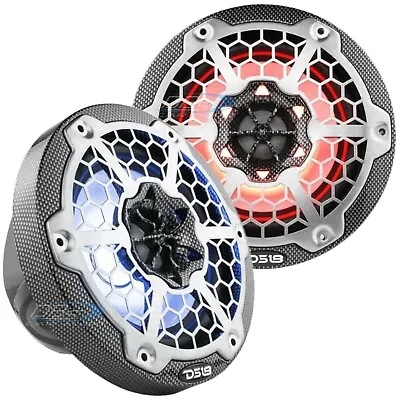 2x DS18 CF65 6.5  Marine Powersport Speakers  375W Carbon Fiber 4 2-way Coaxials • $169.95