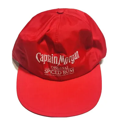 CAPTAIN MORGAN SNAPBACK HAT Vintage Cap Nylon Baseball Hat Spiced Red Rum Rare • $26.31