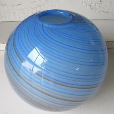 ~ Vintage Murano Hand Blown Spiral Art Glass Vase Round Dino Martens  ~ • $22