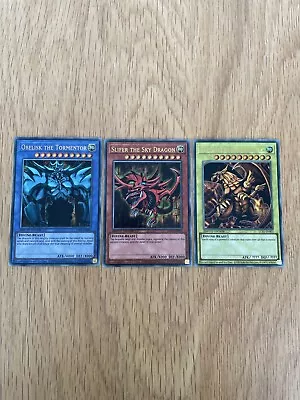 Yu-Gi-Oh! Egyptian God Cards  Obelisk Slifer Ra (Legendary Collection) LC01 • £7.50