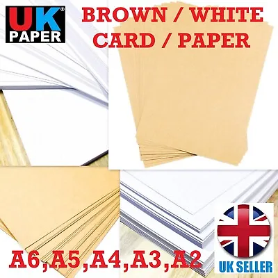 £154.99 • Buy A5 A4 A3 Card Thick Crafts Printer Paper Cardboard Brown Kraft White 100- 300gsm