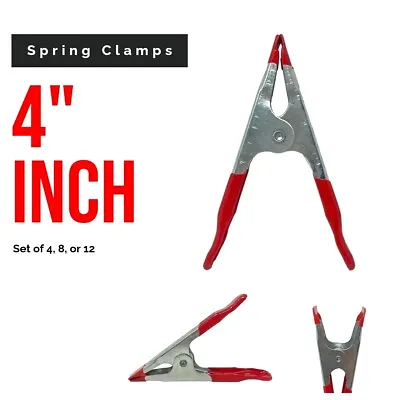 4  Inch Metal Spring Clamps Vinyl Tips Heavy Duty Clamp Tool Set Of 4 8 12 • $5.99