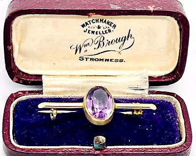 Antique Art Deco White Metal & Amethyst Brooch/Lace Pin 2.4g • £19.75