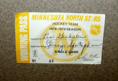 Minnesota North Stars 1978-79 Press Media Pass Ticket Stub Chicago Sportsphone • $44.88