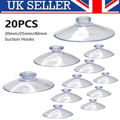 20X Vacuum Strong Suction Cups 20/25/40mm Suckers Pads For Glass Table Desk Door • £5.47