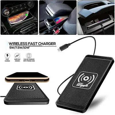 Universal Fast Charging Pad Wireless Car Phone Charger Mat For IPhone Samsung • £13.91