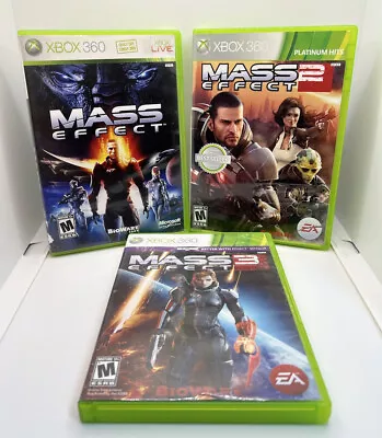 Mass Effect Trilogy XBOX 360 LOT 1 2 3 - RPG Alien Shooting Video Games Bundle • $18