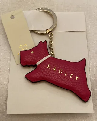 £14.99 • Buy Radley Jump Double Trouble Leather Keyring Bright Pink / Orange New Scottie Dog